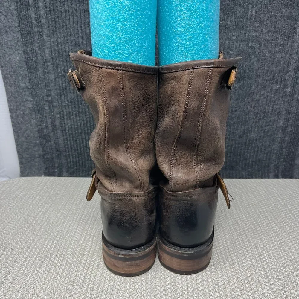 FreeBird Easton Harness Buckle Boots Brown Leather Pull On Mens 11